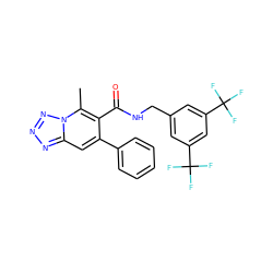 Cc1c(C(=O)NCc2cc(C(F)(F)F)cc(C(F)(F)F)c2)c(-c2ccccc2)cc2nnnn12 ZINC000071315807