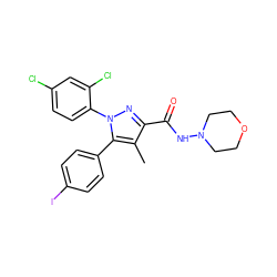 Cc1c(C(=O)NN2CCOCC2)nn(-c2ccc(Cl)cc2Cl)c1-c1ccc(I)cc1 ZINC000002575699