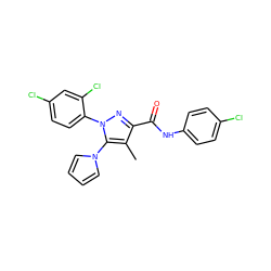 Cc1c(C(=O)Nc2ccc(Cl)cc2)nn(-c2ccc(Cl)cc2Cl)c1-n1cccc1 ZINC000045284351