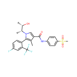 Cc1c(C(=O)Nc2ccc(S(C)(=O)=O)cc2)cn([C@H](C)[C@H](C)O)c1-c1ccc(F)cc1C(F)(F)F ZINC000068202933