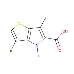 Cc1c(C(=O)O)n(C)c2c(Br)csc12 ZINC000084714347