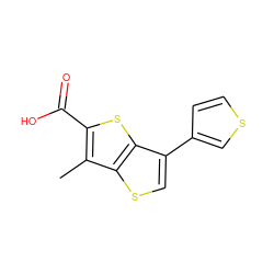 Cc1c(C(=O)O)sc2c(-c3ccsc3)csc12 ZINC000084706542