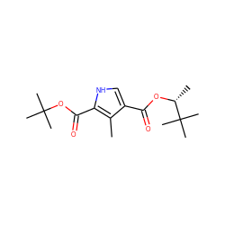 Cc1c(C(=O)O[C@H](C)C(C)(C)C)c[nH]c1C(=O)OC(C)(C)C ZINC000026186286