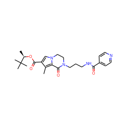 Cc1c(C(=O)O[C@H](C)C(C)(C)C)cn2c1C(=O)N(CCCNC(=O)c1ccncc1)CC2 ZINC000028570980