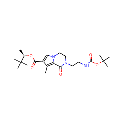 Cc1c(C(=O)O[C@H](C)C(C)(C)C)cn2c1C(=O)N(CCNC(=O)OC(C)(C)C)CC2 ZINC000028572092