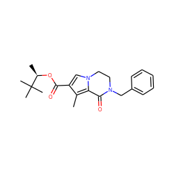 Cc1c(C(=O)O[C@H](C)C(C)(C)C)cn2c1C(=O)N(Cc1ccccc1)CC2 ZINC000028570181