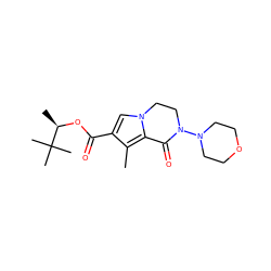 Cc1c(C(=O)O[C@H](C)C(C)(C)C)cn2c1C(=O)N(N1CCOCC1)CC2 ZINC000028571066