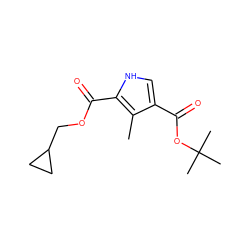 Cc1c(C(=O)OC(C)(C)C)c[nH]c1C(=O)OCC1CC1 ZINC000013533493