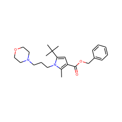 Cc1c(C(=O)OCc2ccccc2)cc(C(C)(C)C)n1CCCN1CCOCC1 ZINC000205356179