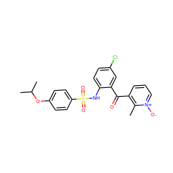 Cc1c(C(=O)c2cc(Cl)ccc2NS(=O)(=O)c2ccc(OC(C)C)cc2)ccc[n+]1[O-] ZINC000038429989