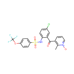 Cc1c(C(=O)c2cc(Cl)ccc2NS(=O)(=O)c2ccc(OC(F)(F)F)cc2)ccc[n+]1[O-] ZINC000034210441