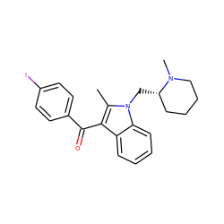 Cc1c(C(=O)c2ccc(I)cc2)c2ccccc2n1C[C@H]1CCCCN1C ZINC000013674201