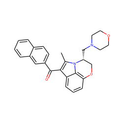 Cc1c(C(=O)c2ccc3ccccc3c2)c2cccc3c2n1[C@H](CN1CCOCC1)CO3 ZINC000031356833