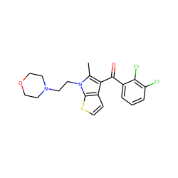 Cc1c(C(=O)c2cccc(Cl)c2Cl)c2ccsc2n1CCN1CCOCC1 ZINC000072316219