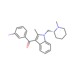 Cc1c(C(=O)c2cccc(I)c2)c2ccccc2n1C[C@H]1CCCCN1C ZINC000013674197