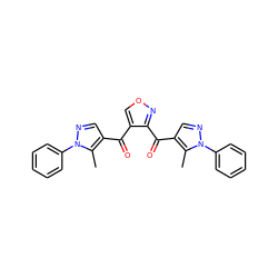 Cc1c(C(=O)c2conc2C(=O)c2cnn(-c3ccccc3)c2C)cnn1-c1ccccc1 ZINC001772651694