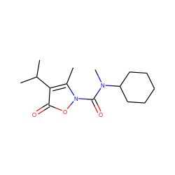 Cc1c(C(C)C)c(=O)on1C(=O)N(C)C1CCCCC1 ZINC000026937507