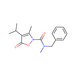 Cc1c(C(C)C)c(=O)on1C(=O)N(C)Cc1ccccc1 ZINC000026848752