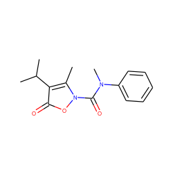 Cc1c(C(C)C)c(=O)on1C(=O)N(C)c1ccccc1 ZINC000026849334