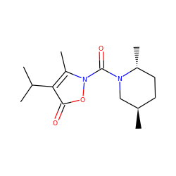 Cc1c(C(C)C)c(=O)on1C(=O)N1C[C@H](C)CC[C@H]1C ZINC000026939309