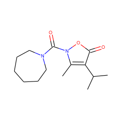 Cc1c(C(C)C)c(=O)on1C(=O)N1CCCCCC1 ZINC000026843314