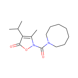 Cc1c(C(C)C)c(=O)on1C(=O)N1CCCCCCC1 ZINC000026843320