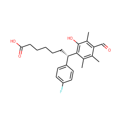 Cc1c(C)c([C@@H](CCCCCC(=O)O)c2ccc(F)cc2)c(O)c(C)c1C=O ZINC000013456403