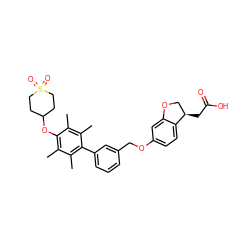 Cc1c(C)c(-c2cccc(COc3ccc4c(c3)OC[C@H]4CC(=O)O)c2)c(C)c(C)c1OC1CCS(=O)(=O)CC1 ZINC000084759478