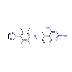 Cc1c(C)c(-n2cccc2)c(C)c(C)c1NCc1cnc2nc(N)nc(N)c2c1C ZINC000003814971