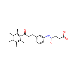 Cc1c(C)c(C)c(C(=O)CCc2cccc(NC(=O)CCC(=O)O)c2)c(C)c1C ZINC000004322401