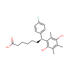 Cc1c(C)c(O)c([C@@H](CCCCCC(=O)O)c2ccc(F)cc2)c(C)c1O ZINC000013456440