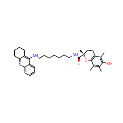 Cc1c(C)c2c(c(C)c1O)CC[C@@](C)(C(=O)NCCCCCCCNc1c3c(nc4ccccc14)CCCC3)O2 ZINC000299860660