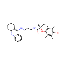 Cc1c(C)c2c(c(C)c1O)CC[C@@](C)(C(=O)NCCCNc1c3c(nc4ccccc14)CCCC3)O2 ZINC000473146746