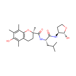 Cc1c(C)c2c(c(C)c1O)CC[C@](C)(C(=O)N[C@@H](CC(C)C)C(=O)N[C@H]1CCO[C@@H]1O)O2 ZINC000027215494