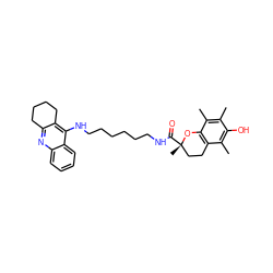 Cc1c(C)c2c(c(C)c1O)CC[C@](C)(C(=O)NCCCCCCNc1c3c(nc4ccccc14)CCCC3)O2 ZINC000299855232