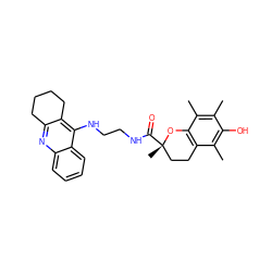 Cc1c(C)c2c(c(C)c1O)CC[C@](C)(C(=O)NCCNc1c3c(nc4ccccc14)CCCC3)O2 ZINC000299860684