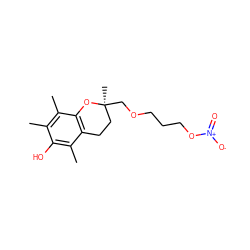 Cc1c(C)c2c(c(C)c1O)CC[C@](C)(COCCCO[N+](=O)[O-])O2 ZINC000028458316