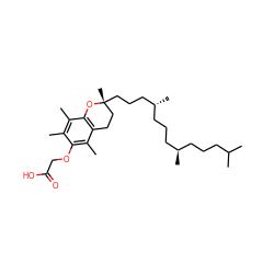 Cc1c(C)c2c(c(C)c1OCC(=O)O)CC[C@@](C)(CCC[C@H](C)CCC[C@H](C)CCCC(C)C)O2 ZINC000003974003