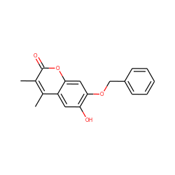 Cc1c(C)c2cc(O)c(OCc3ccccc3)cc2oc1=O ZINC000013835567