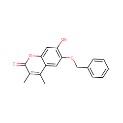 Cc1c(C)c2cc(OCc3ccccc3)c(O)cc2oc1=O ZINC000013835568