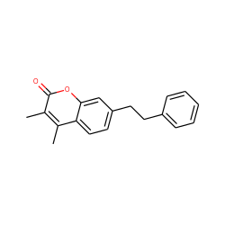 Cc1c(C)c2ccc(CCc3ccccc3)cc2oc1=O ZINC000036471353