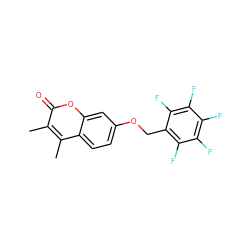 Cc1c(C)c2ccc(OCc3c(F)c(F)c(F)c(F)c3F)cc2oc1=O ZINC000013835596