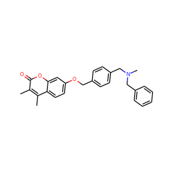 Cc1c(C)c2ccc(OCc3ccc(CN(C)Cc4ccccc4)cc3)cc2oc1=O ZINC000473129460