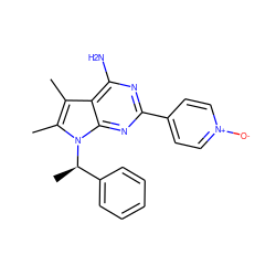 Cc1c(C)n([C@H](C)c2ccccc2)c2nc(-c3cc[n+]([O-])cc3)nc(N)c12 ZINC000013835471