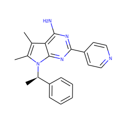 Cc1c(C)n([C@H](C)c2ccccc2)c2nc(-c3ccncc3)nc(N)c12 ZINC000013835470