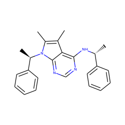 Cc1c(C)n([C@H](C)c2ccccc2)c2ncnc(N[C@H](C)c3ccccc3)c12 ZINC000013756603