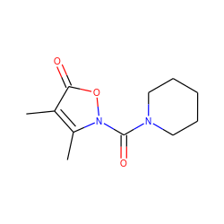 Cc1c(C)n(C(=O)N2CCCCC2)oc1=O ZINC000026841162