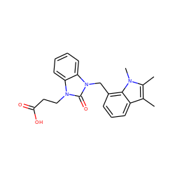 Cc1c(C)n(C)c2c(Cn3c(=O)n(CCC(=O)O)c4ccccc43)cccc12 ZINC000072176683