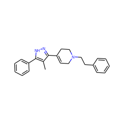 Cc1c(C2=CCN(CCc3ccccc3)CC2)n[nH]c1-c1ccccc1 ZINC000013763858