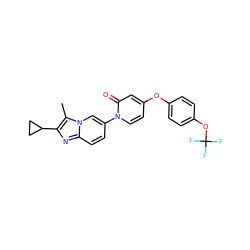 Cc1c(C2CC2)nc2ccc(-n3ccc(Oc4ccc(OC(F)(F)F)cc4)cc3=O)cn12 ZINC000653716322